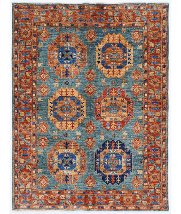 Hand Knotted Humna Wool Rug 4'  10" x 6'  6" - No. AT95550