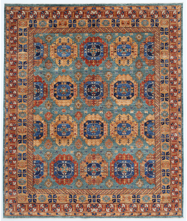 Hand Knotted Humna Wool Rug 8'  1" x 9'  8" - No. AT22062