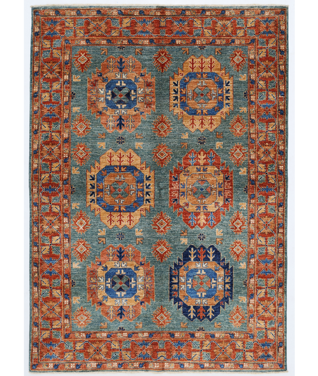 Hand Knotted Humna Wool Rug 4'  11" x 7'  0" - No. AT41953
