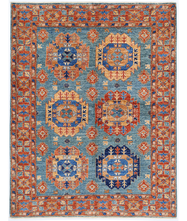 Hand Knotted Humna Wool Rug 4'  9" x 6'  3" - No. AT69429