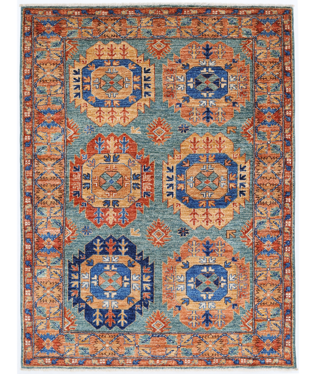 Hand Knotted Humna Wool Rug 4'  1" x 5'  5" - No. AT64791
