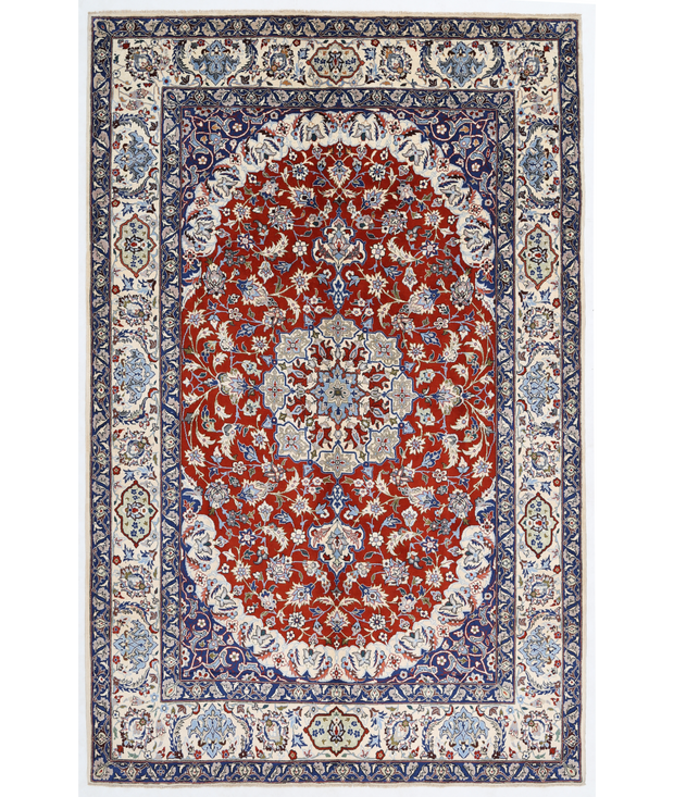 Hand Knotted Isfahan Wool Rug 6'  11" x 10'  7" - No. AT44971
