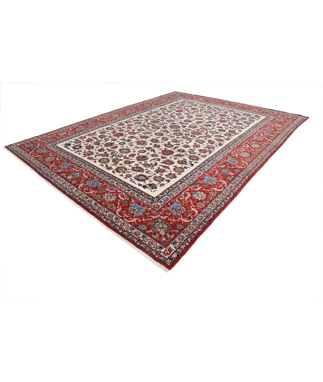 Afghan Isfahan Rug 10' 9" x 14' 6" Hand-Knotted | No. AT18197