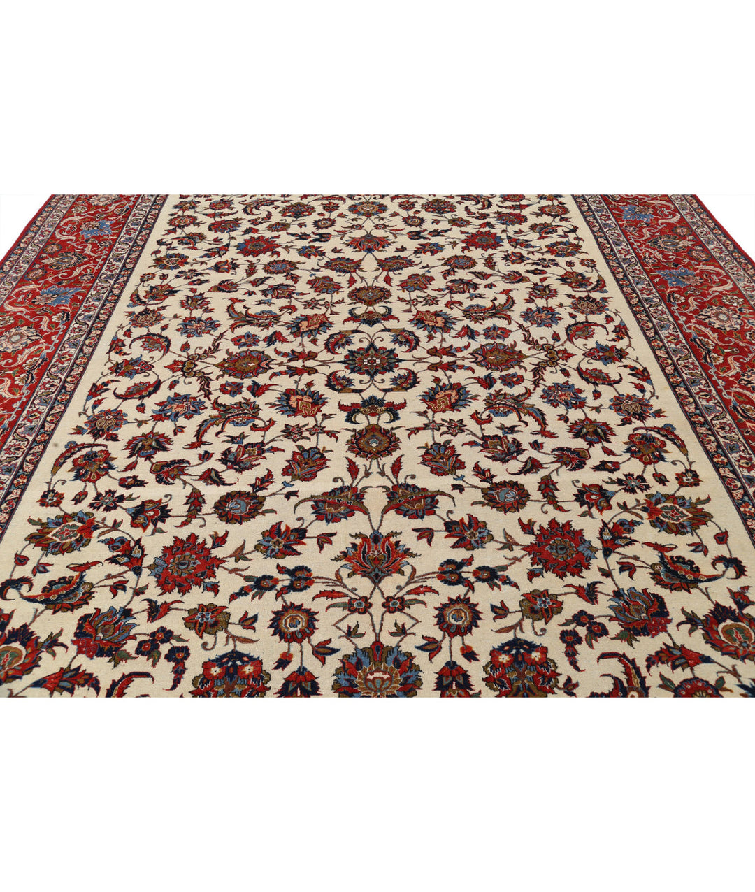 Afghan Isfahan Rug 10' 9" x 14' 6" Hand-Knotted | No. AT18197