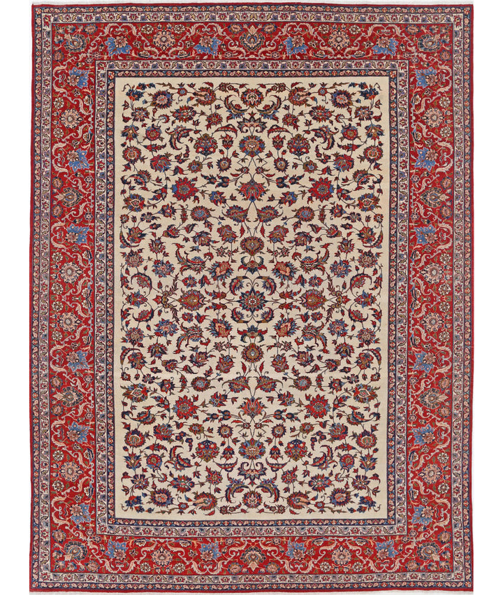 Afghan Isfahan Rug 10' 9" x 14' 6" Hand-Knotted | No. AT18197