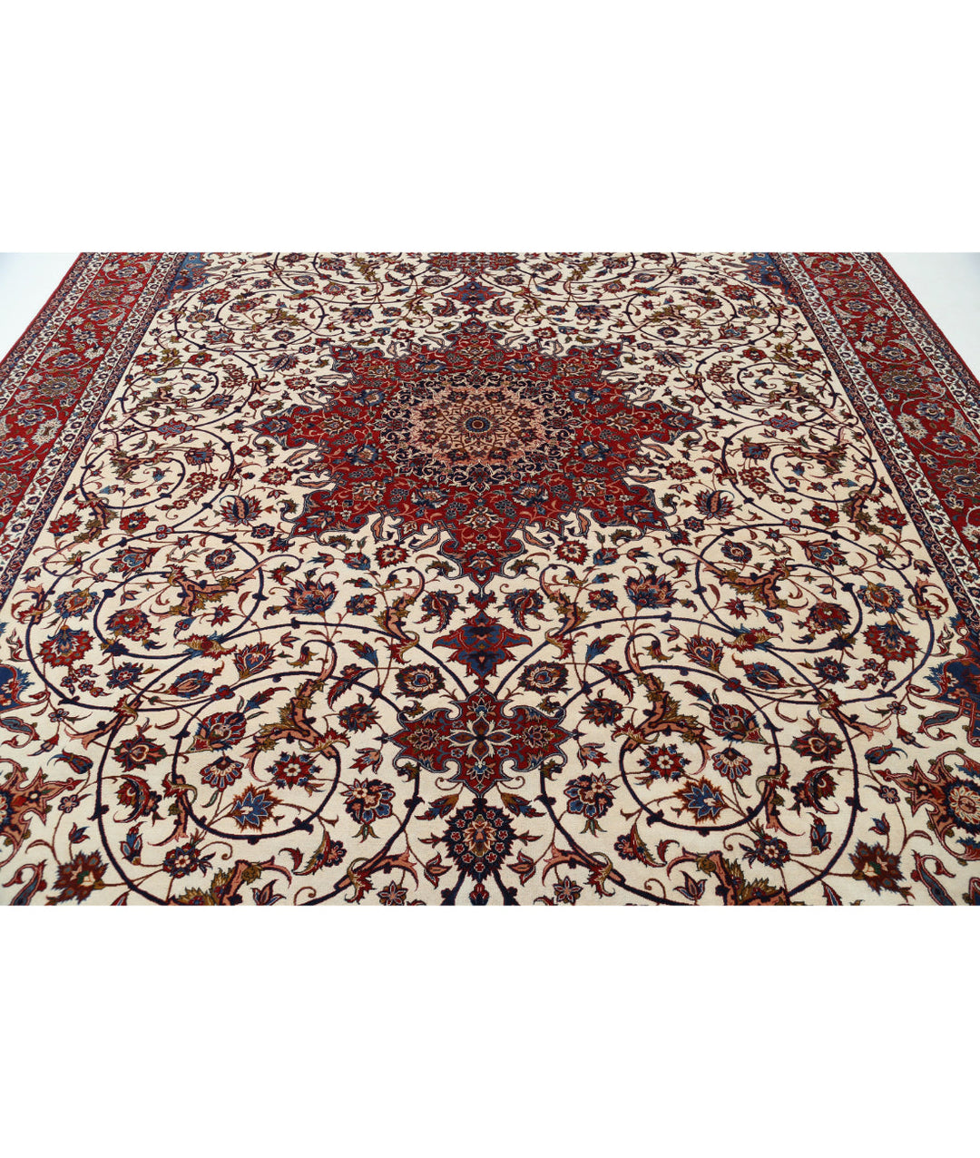 Afghan Isfahan Rug 10' 3" x 14' 7" Hand-Knotted | No. AT90141