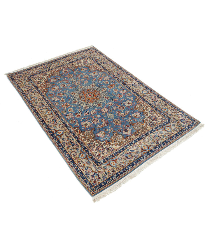 Hand Knotted Masterpiece Oriental Isfahan Wool & Silk Rug 3' 6" x 5' 4" - No. AT459028