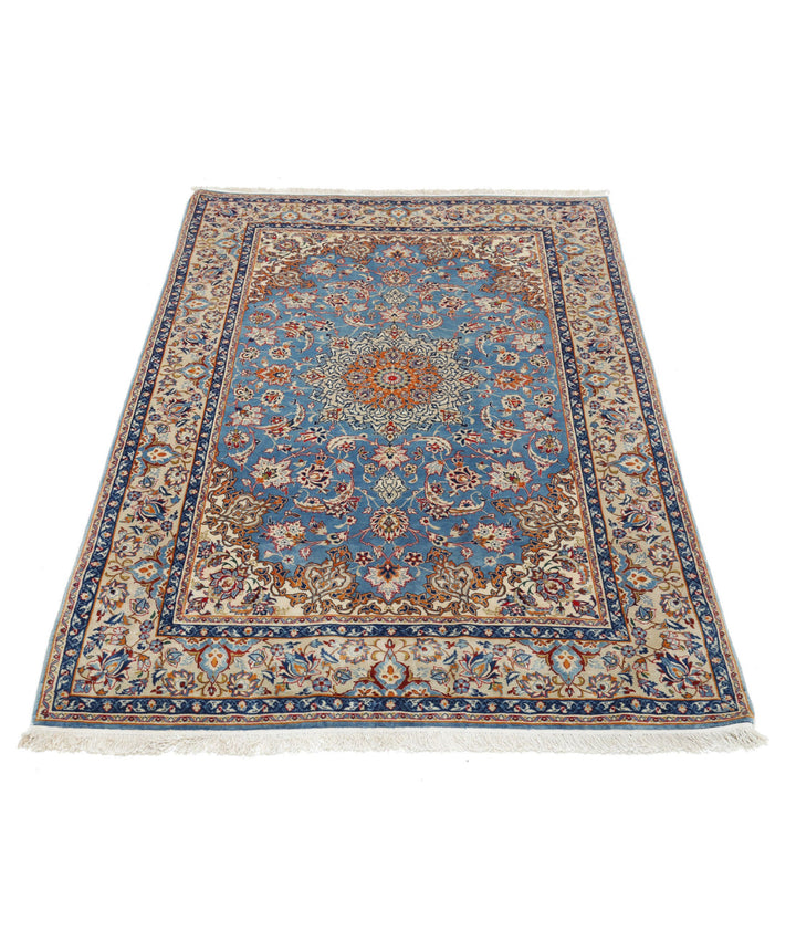 Hand Knotted Masterpiece Oriental Isfahan Wool & Silk Rug 3' 6" x 5' 4" - No. AT459028
