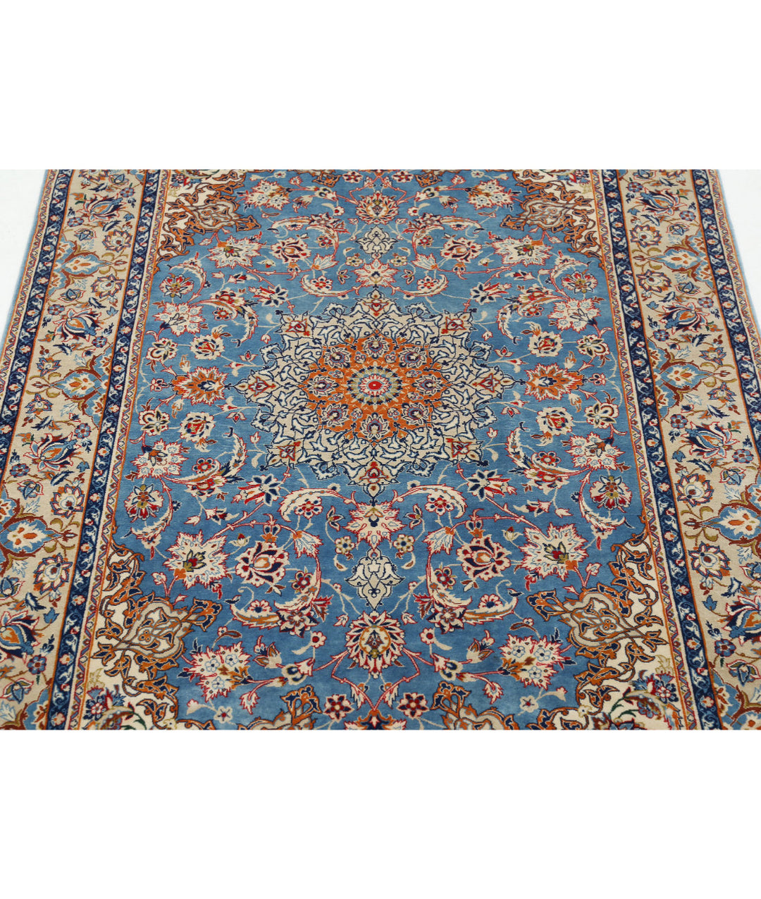 Hand Knotted Masterpiece Oriental Isfahan Wool & Silk Rug 3' 6" x 5' 4" - No. AT459028