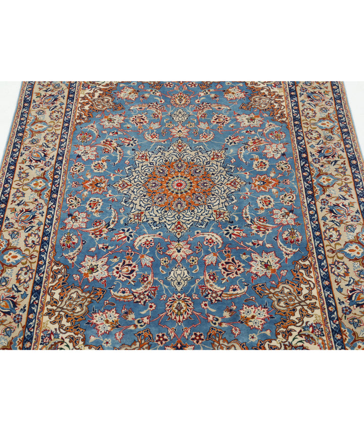 Hand Knotted Masterpiece Oriental Isfahan Wool & Silk Rug 3' 6" x 5' 4" - No. AT459028
