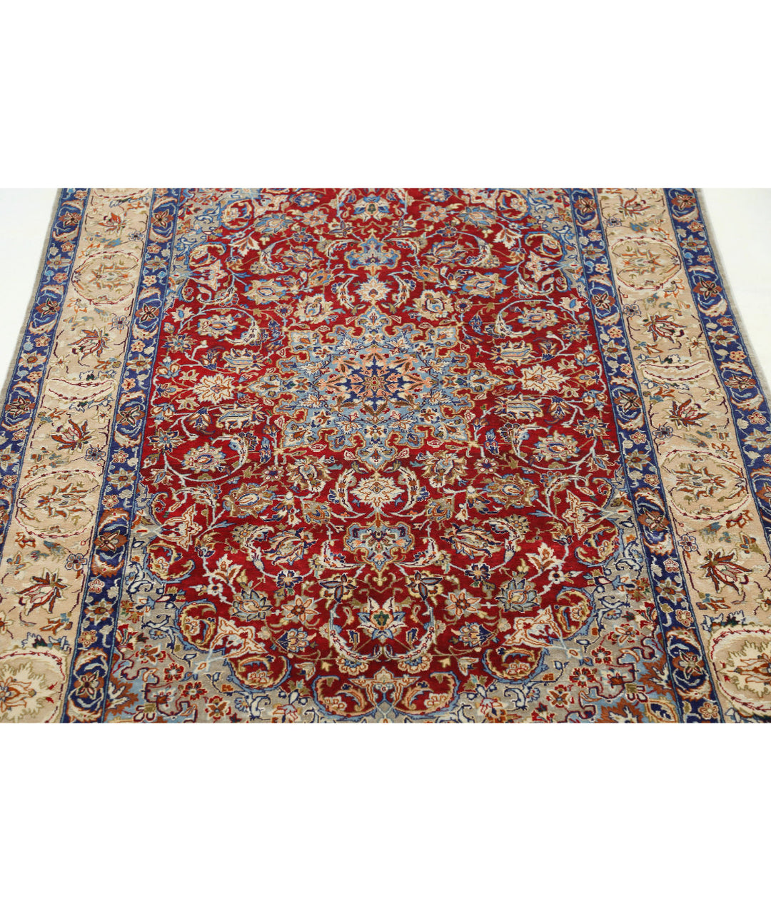 Afghan Isfahan Rug 3' 7" x 5' 8" Hand-Knotted | No. AT26399
