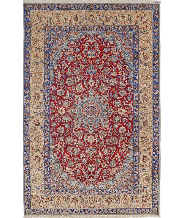 Hand Knotted Masterpiece Oriental Isfahan Wool & Silk Rug 3' 7" x 5' 8" - No. AT26399