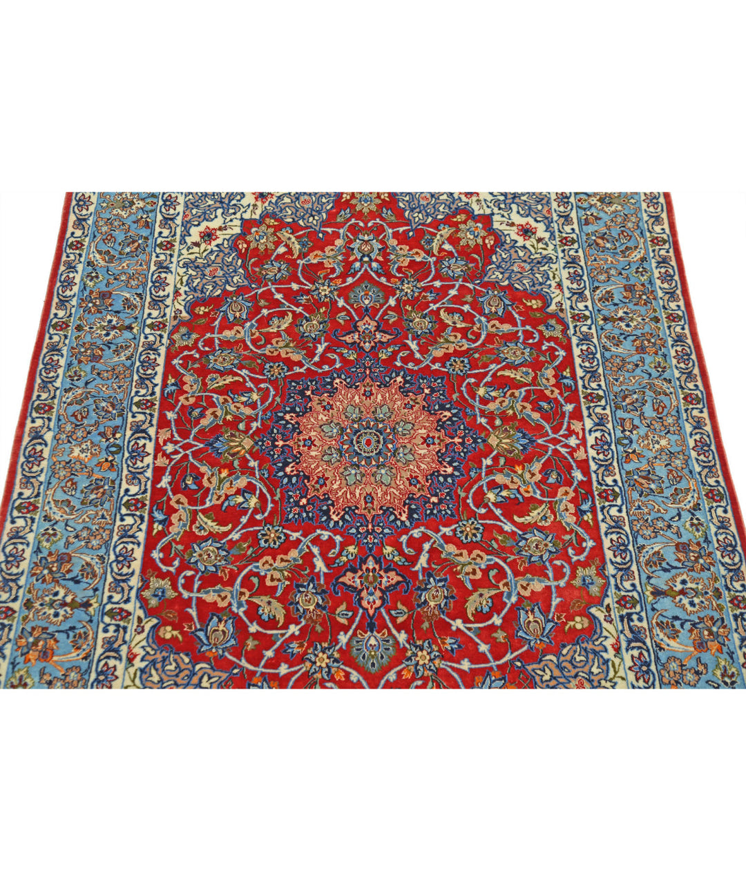 Afghan Isfahan Rug 3' 6" x 5' 5" Hand-Knotted | No. AT26001