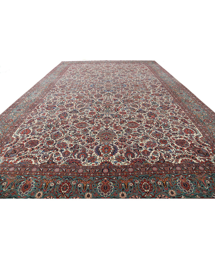 Afghan Kashan Rug 13' 9" x 21' 6" Hand-Knotted | No. AT27473