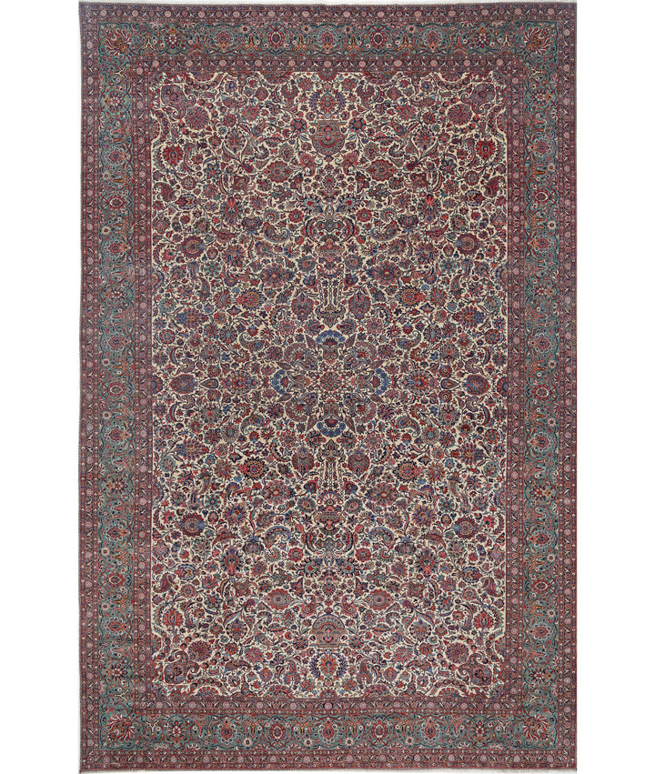 Afghan Kashan Rug 13' 9" x 21' 6" Hand-Knotted | No. AT27473