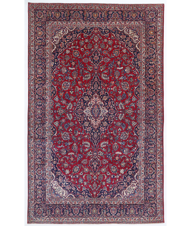 Hand Knotted Kashan Kork Wool Rug 7'  5" x 12'  4" - No. AT71805