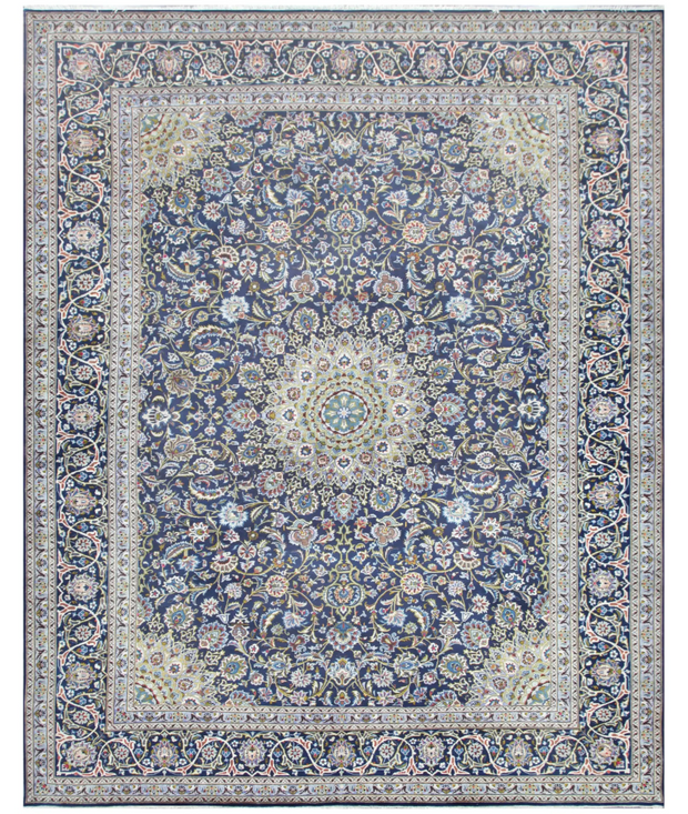 Hand Knotted Kashan Wool Rug 9'  9" x 12'  5" - No. AT68560