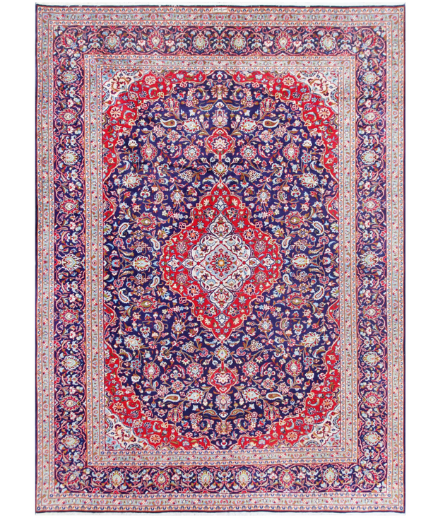 Hand Knotted Kashan Wool Rug 9'  10" x 13'  3" - No. AT63691