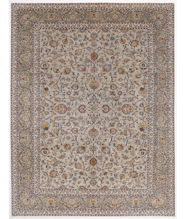 Hand Knotted Kashan Wool Rug 10'  1" x 13'  2" - No. AT50031