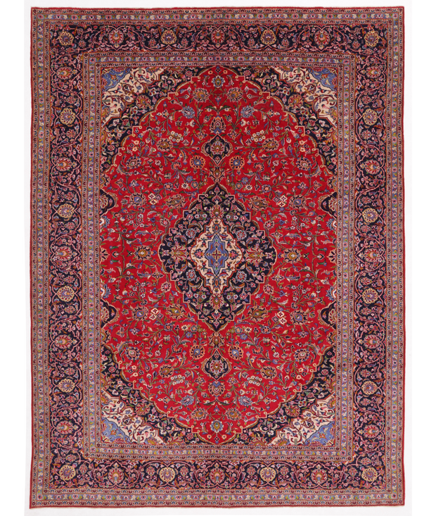 Hand Knotted Kashan Wool Rug 9'  7" x 12'  9" - No. AT39723