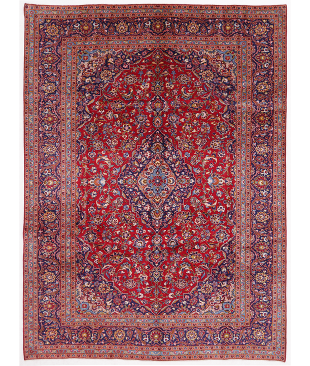 Hand Knotted Kashan Wool Rug 9'  5" x 12'  10" - No. AT81263