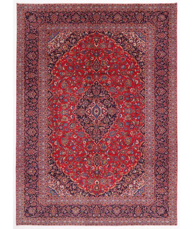 Hand Knotted Kashan Wool Rug 9'  7" x 13'  2" - No. AT19294