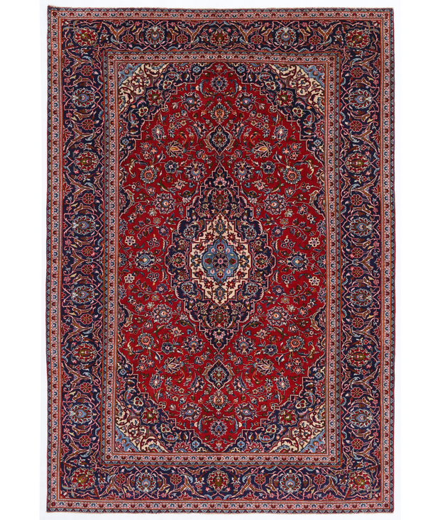 Hand Knotted Kashan Wool Rug 7'  10" x 11'  6" - No. AT68660