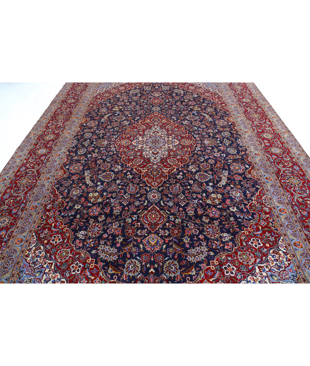 Afghan Kashan Rug 9' 6" x 13' 3" Hand-Knotted | No. AT19852