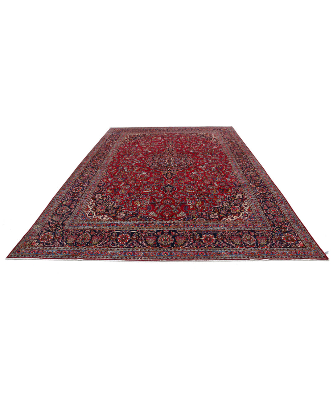 Afghan Kashan Rug 9' 0" x 12' 1" Hand-Knotted | No. AT66695
