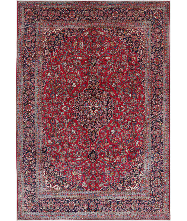 Hand Knotted Oriental Kashan Wool Rug 9' 0" x 12' 1" - No. AT66695