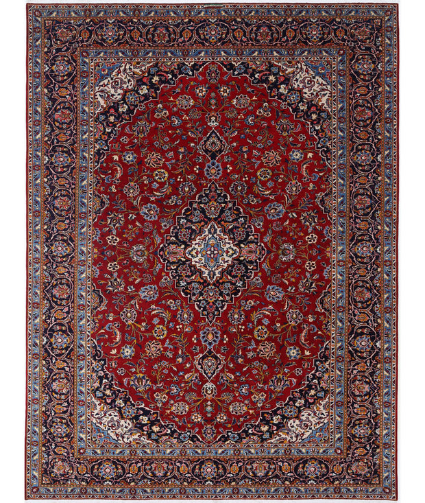 Hand Knotted Oriental Kashan Wool Rug 9' 7" x 12' 9" - No. AT86687