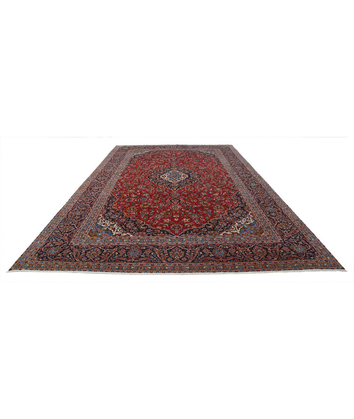 Afghan Kashan Rug 9' 6" x 14' 6" Hand-Knotted | No. AT58373