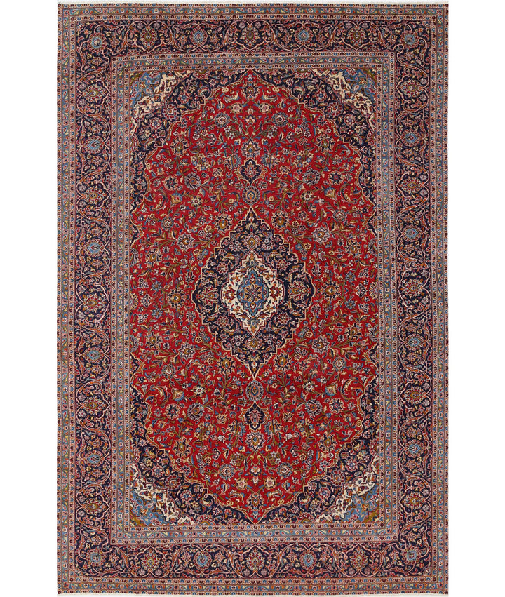 Afghan Kashan Rug 9' 6" x 14' 6" Hand-Knotted | No. AT58373