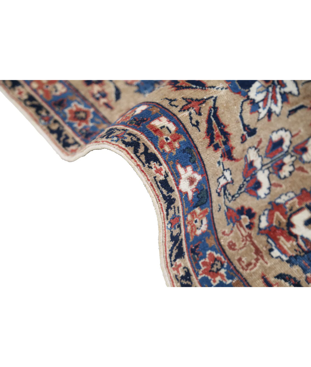 Ivory Persian Vintage Rug 9' 8" x 12' 11" Hand-Knotted | No. AT87506