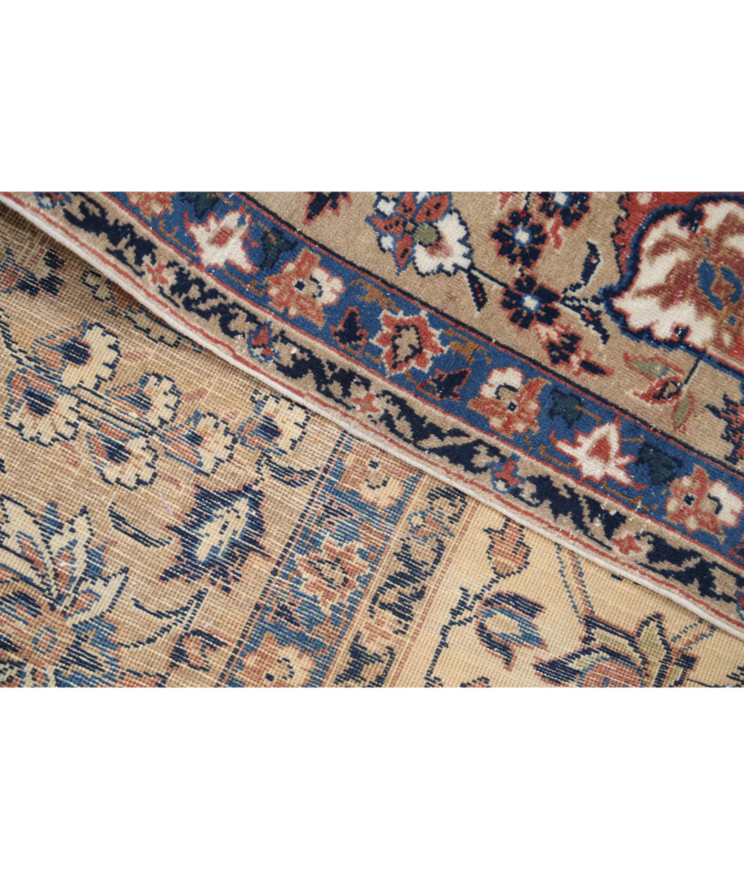Ivory Persian Vintage Rug 9' 8" x 12' 11" Hand-Knotted | No. AT87506