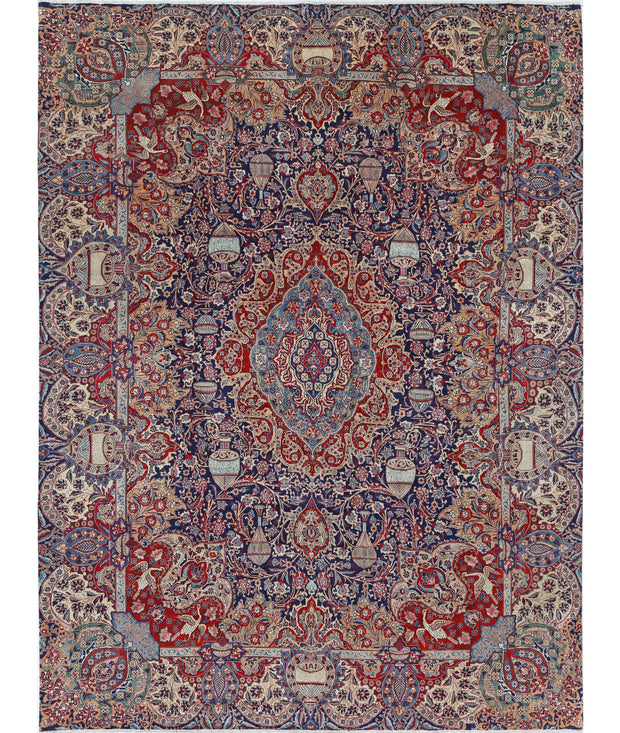 Hand Knotted Semi Antique Oriental Kashmar Wool Rug 9' 6" x 12' 7" - No. AT85850