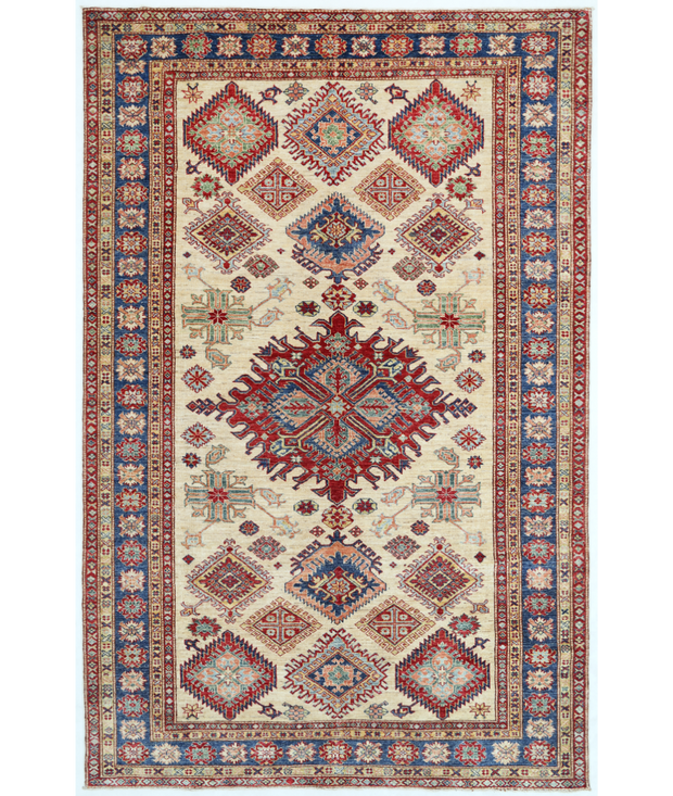 Hand Knotted Kazak Wool Rug 6'  4" x 9'  9" - No. AT86522
