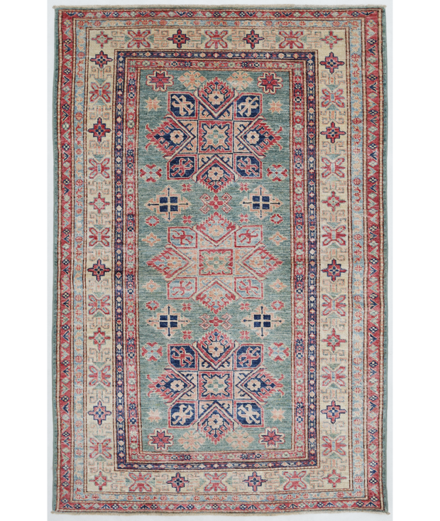 Hand Knotted Kazak Wool Rug 3'  9" x 5'  8" - No. AT58699