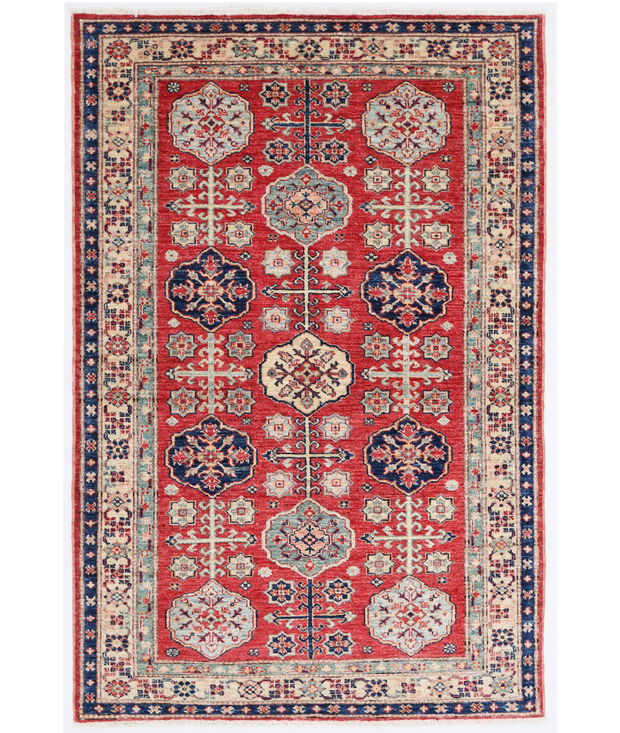 Hand Knotted Kazak Wool Rug 4'  0" x 5'  8" - No. AT49270