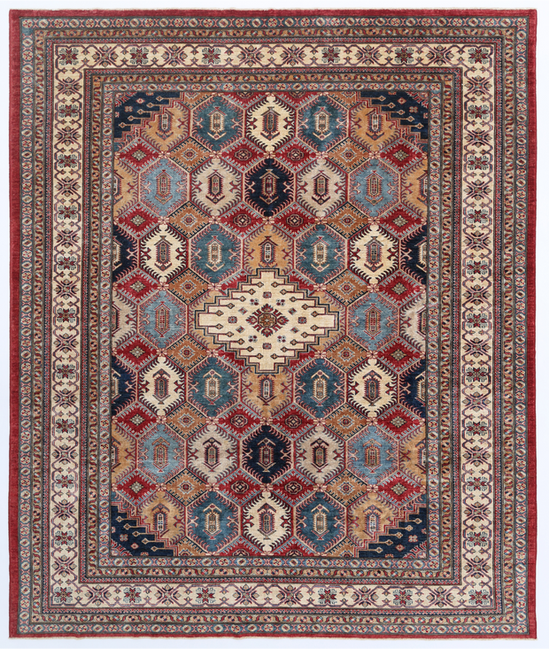 Hand Knotted Kazak Wool Rug 8'  1" x 9'  7" - No. AT88268