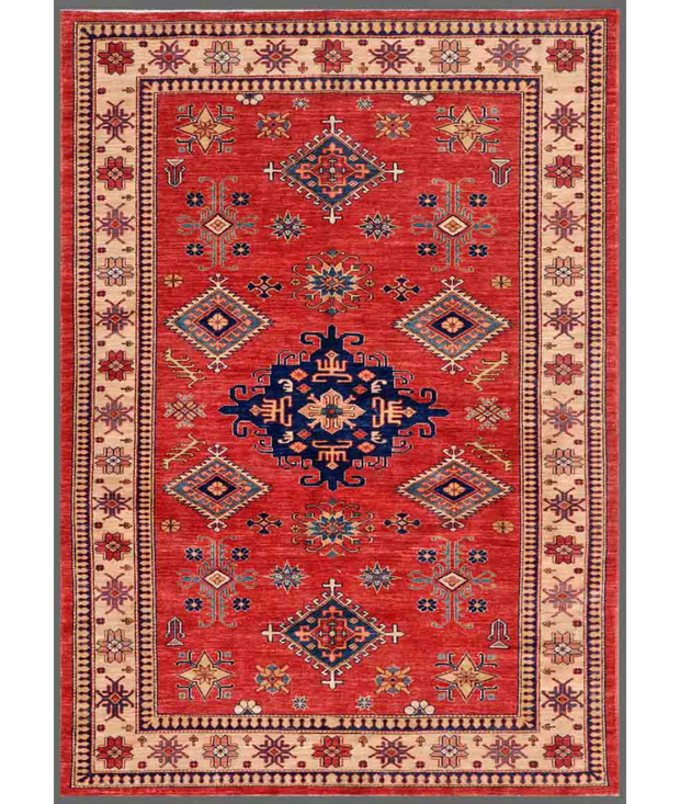 Hand Knotted Kazak Wool Rug 5'  5" x 7'  7" - No. AT53066
