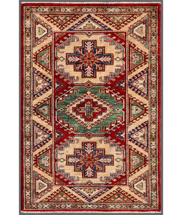 Hand Knotted Kazak Wool Rug 3'  0" x 4'  7" - No. AT67955