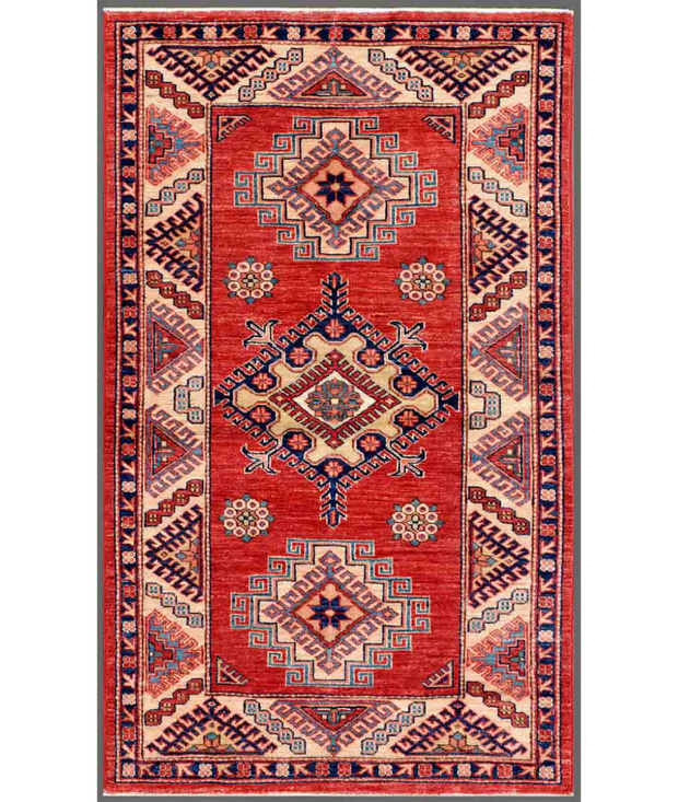 Hand Knotted Kazak Wool Rug 2'  11" x 4'  10" - No. AT30715