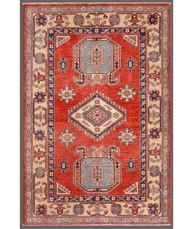 Hand Knotted Kazak Wool Rug 3'  2" x 4'  9" - No. AT43843