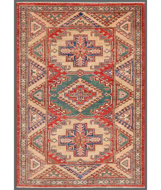 Hand Knotted Kazak Wool Rug 3'  2" x 4'  6" - No. AT43282