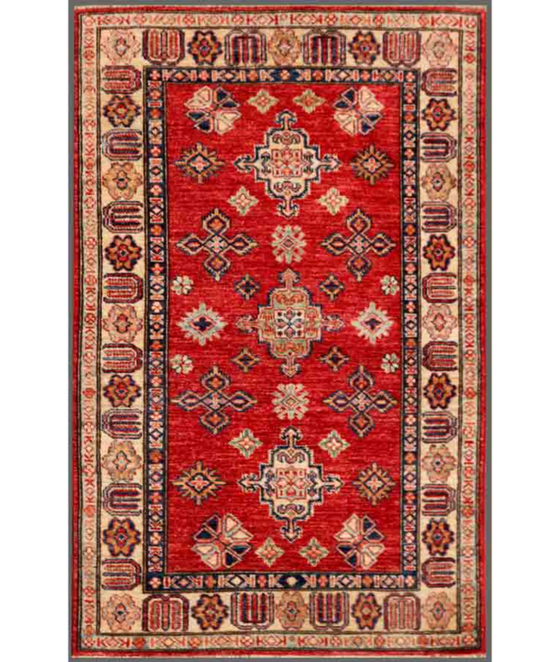 Hand Knotted Kazak Wool Rug 3'  4" x 5'  2" - No. AT60724