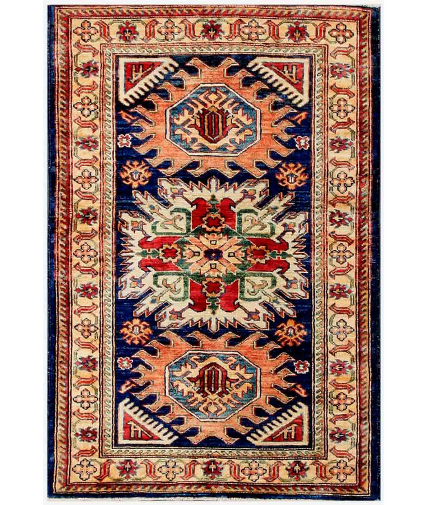 Hand Knotted Kazak Wool Rug 2'  9" x 4'  0" - No. AT80315