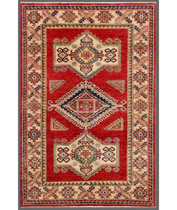 Hand Knotted Kazak Wool Rug 4'  1" x 6'  2" - No. AT11609