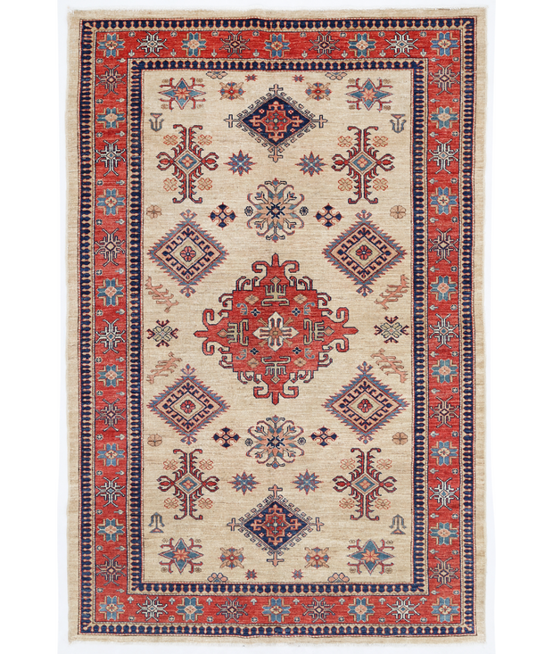 Hand Knotted Kazak Wool Rug 5'  5" x 8'  1" - No. AT63314
