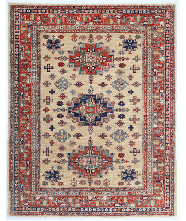 Hand Knotted Kazak Wool Rug 6'  1" x 7'  6" - No. AT34002